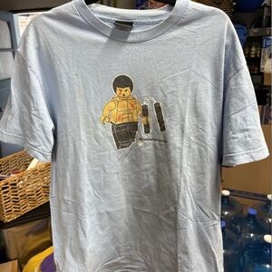 Vintage Y2K DrunknMonkey Bruce Lee Lego Figure Promo Tee Rare Sz L